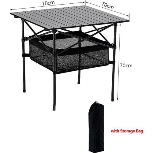 Outdoor Folding Table Chair Camping Aluminium Alloy Picnic Table Waterproof Durable Folding Table Desk For 70*70*69cm