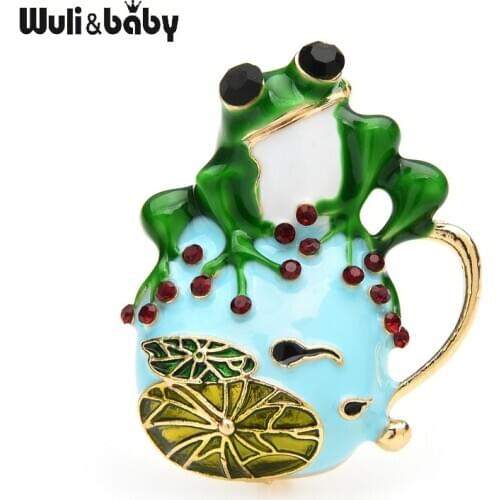 Wuli&baby Enamel Tadpole And Frog Brooches For Women Unisex Animal Causal Office Brooch Pins Gifts