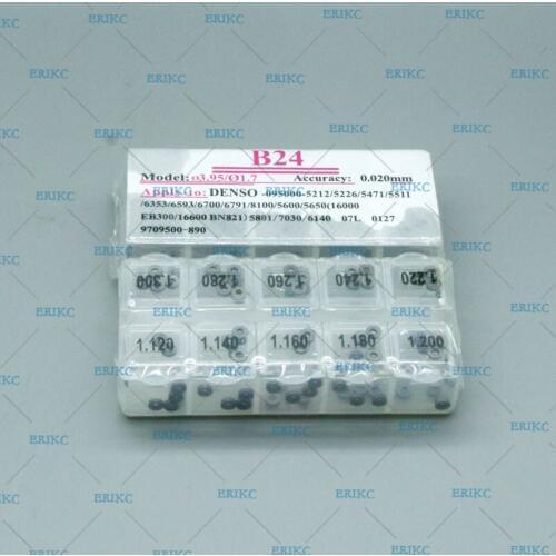 ERIKC B24 Diesel Fuel Nozzle Adjustment Shims 100 pieces and Common Rail Injector Repair Calibration Gasket Sizes 1.12-1.30mm