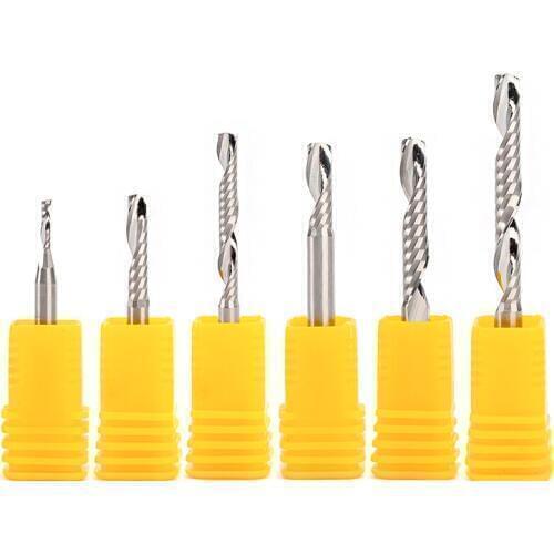 2Pc 3A 4mm CNC End Mill One Single Flute Spiral Tugster Steel Router Bit MDF Carbide Milling PVC Wood Cutter CEL 12/22/28/32mm