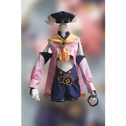 Genshin Impact Diona Cosplay Costume Anime Project Girl Tops Pants Bartender Cat Ears Tail Hat Accessories Set Maid Clothes 2021
