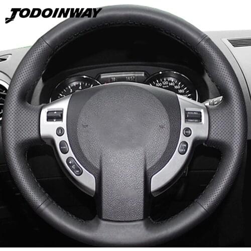 Hand Sewing Leather Steering Wheel Covers for Nissan Qashqai J10 J11 X-Trail T31 NV200 Rogue Car-Styling Handlebar Braid Case