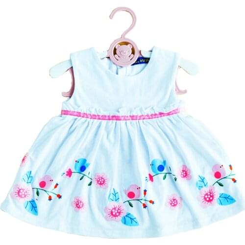 Summer Dress for Girls Cotton Baby Clothes Flower Print Baby Dress Princess Girl Baptism Sleeveless Dress for Newborn 0-6Months