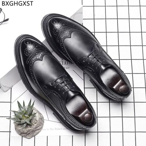 Elegant Brogues Men Formal Shoes 2021 Luxury Brand Dress Shoes Mens Fashion Party Shoes for Men Chaussure Homme Zapatos Hombre