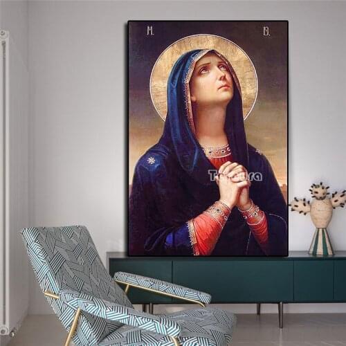 DIY round square diamond embroidery Matrona Moskovskaya pattern cross stitch kits Religious Virgin diamond painting rhinestone