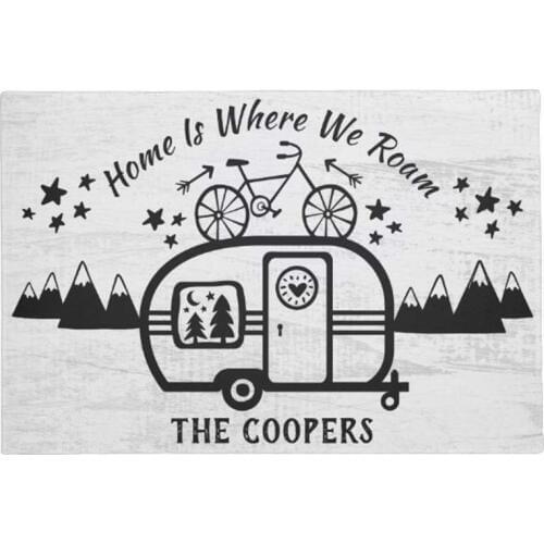 Custom Rustic Camping Camper Trailer Rv Lifestyle Doormat Home Decoration Entry Non-slip Door Mat Rubber Washable Floor Home Rug