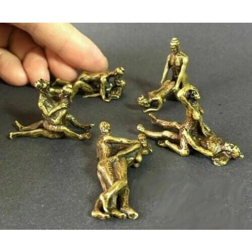 Rare 5 Pcs Brass Handwork Sex Position Figure Statue Amulet