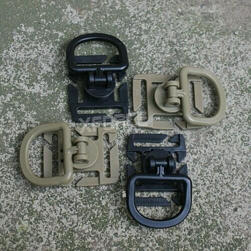 Molle system webbing multi-purpose 8-section rotary d-type hanging ring POM plastic steel light weight hanging buckle