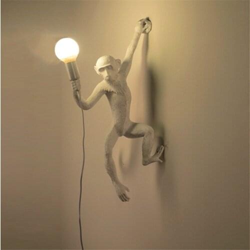 Modern E27 LED Wall Lamps Monkey Lamp Outdoor Wall Sconce Light Fixtures For Restaurant Cafe Wall Lights Aisle Resin Home Decor