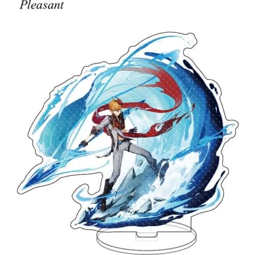 2021 Hot Genshin Impact Cosplay Standing Board Tartaglia Diluc Paimon Zhongli Hero Acrylic Model Model Table Decoration