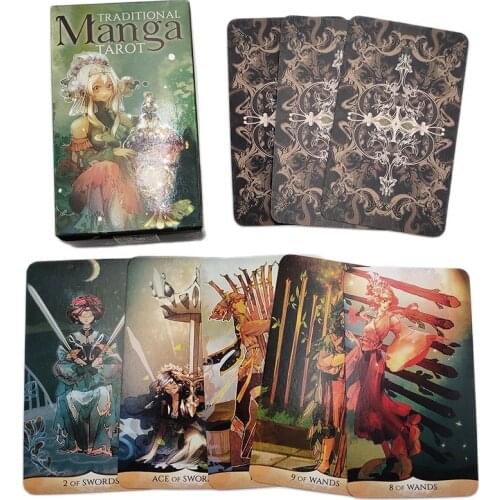 Traditional Manga Tarot Cards 78 Sheet Tarot Deck Divination Fate Gameplay Family Entertainment Friend Party Board Game