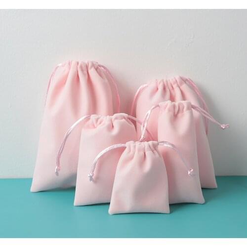 High Quality Velvet Pouches Fabric Jewelry Packaging Bags Display Drawstring Packing Gift Bags & Pouches