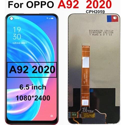 6.5" a92 LCD For OPPO A92 2020 LCD CPH2059 Display Screen Touch Sensor Digitizer Assembly Replacement for OPPO A92 display