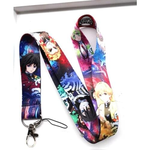 1 pcs Anime Kimetsu no Yaiba Neck Strap Lanyards Badge Holder Rope Pendant Key Chain Accessorie