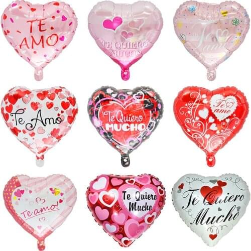 10pcs/lot I Love You Heart Balloons Valentines Days Aluminium foil Helium Globos Wedding Decoration Ballon