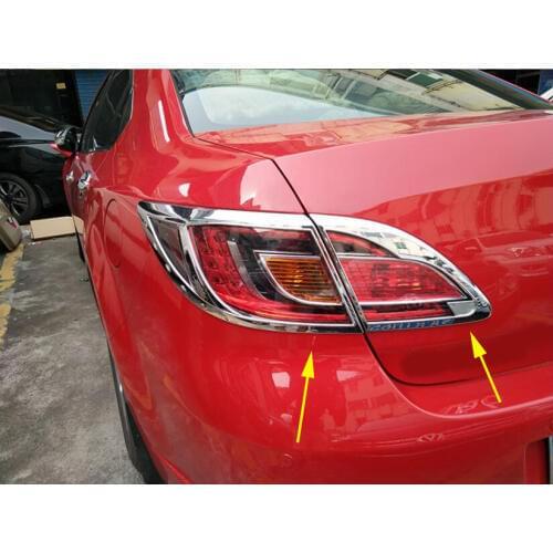 4pcs ABS Chrome Rear Tail Light Lamp Cover Trim For Mazda 6 M6 2009 2010 2011 2012