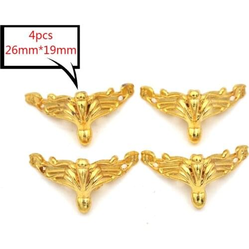 4PCS Metal Book Corner Protector Box Book Scrapbook Album Corner Decorative Protector Cover For Antique Brass Jewelry