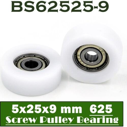 625 ZZ Ball Bearing Covered With POM Plastic 5*25*9 mm ( 2 PCS ) Plastic Pulley Bearings 625 Z 2Z