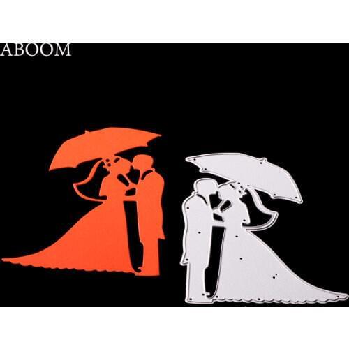 ABOOM Character Design Couple With Umbrella Metal Carbon Steel Die Cut Embossing Stencils Die Cut Die Used For DIY Scrapbooking