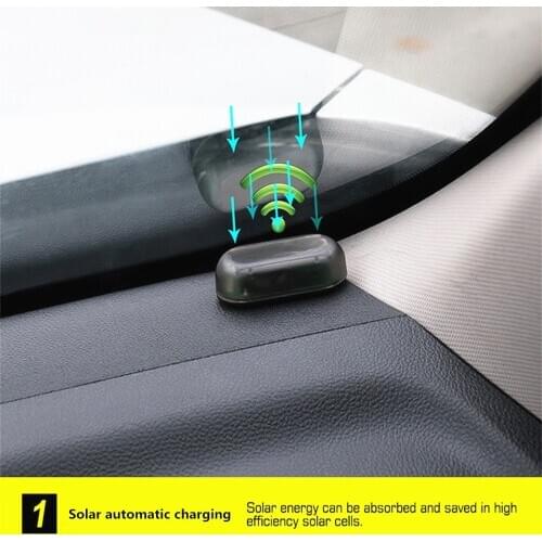 Solar USB Power Car Alarm Light Anti-Theft Warning Flash Blinking Fake Car Led Light Flash Blinking Lamp Red Blue New Update