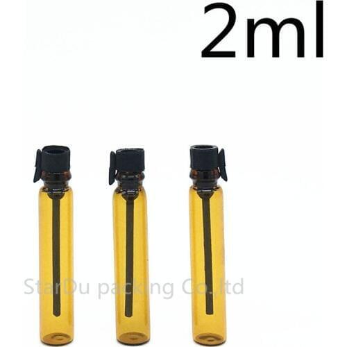 Free Shipping 2000pcs/lot 2ml amber bottles Glass Perfume Bottle,2CC Mini Tester Glass Perfume Vials