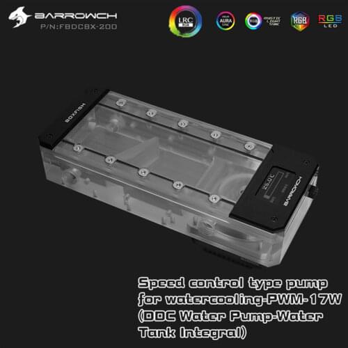 Barrowch DDC Pump Box PWM Control Pump + Reservoir In 1 5V D-RGB OLED Display for PC Watercooling 17W 960L/H FBDCBX