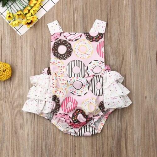 Baby Girls Bodysuits Summer New Baby Girls Clothes Floral Casual Sleeveless Lace Bodysuit Jumpsuit Newborn Infant Clothing