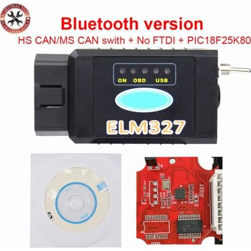ELM327 for Ford USB/Bluetooth FTDI PIC Chip Code Reader HS CAN/MS CAN switch optional ELM 327 Car Auto OBD2 Diagnostic Tool