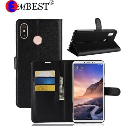 EMBEST Leather Wallet Flip Case Cover For Xiaomi Max 3 With Stand Function For Xiaomi Max 3 Cases Coque capa