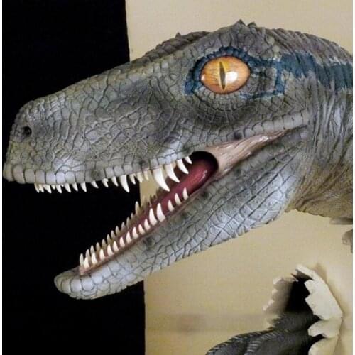 Emulsion Dinosaur Ornament Easy Carry 1 Set Ornamental 2 Colors Wall Statue Eye-catching for Living Room