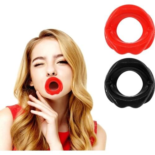 EXVOID Lips Shape Mouth Plug BDSM Bondage Oral Fixation Silicone Adult Games O Ring Dilator Open Mouth Gag Sex Toys for Couples