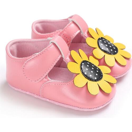 Girl Summer Infant Baby Sandals Yellow Sunflower Soft Sole Outdoors Princess Wedding Party Toddler Baby First Walkers Shoes