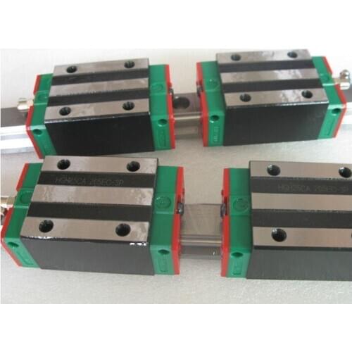 2pcs Hiwin linear guide HGR25-400MM + 4pcs HGH25CA linear narrow blocks for cnc router