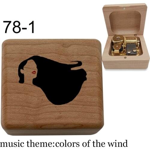 Colors of the wind figure print wind up mechanical music box anime fans kids girls boys studends toy new year christmas gift