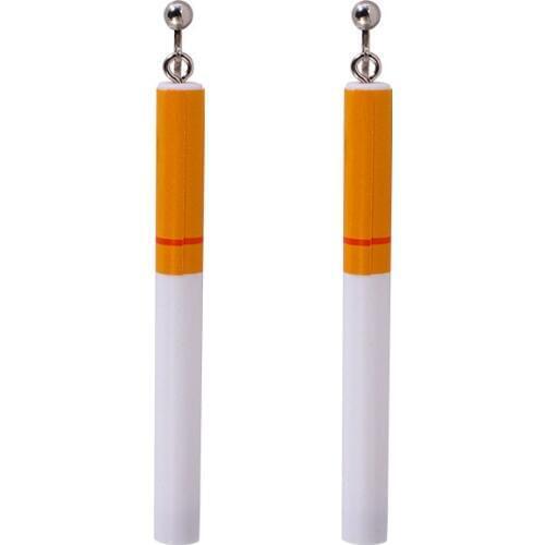 ISINYEE Fashion Long Cigarette Design Hanging Dangle Earrings For Women Party Punk Asymmetrical Earring Novelty Jewelry