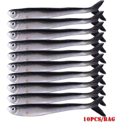 10 Pcs/Bag 8cm/2g Soft Shrimp Worms Fish Lure Silve Silicone Wobblers Fishing Tackle Jigging Mag got Fishing Bait Jig Head Bait