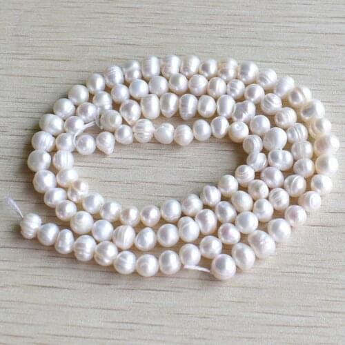 Natural freshwater Pearl Irregular round loose beads 7-8mm for jewelry accessories making wholesale 105pcs/lot free shipping