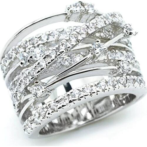 New Arrival Silver Color Rose Gold Zircon Stone Rings for Women Fashion Jewelry Engagement Wedding Ring