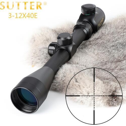 SUTTER 3-12x40E R11 Reticle Red Green Illuminated Hunting Rifle Scope For Air Gun Tactical Optical Sight RifleScope