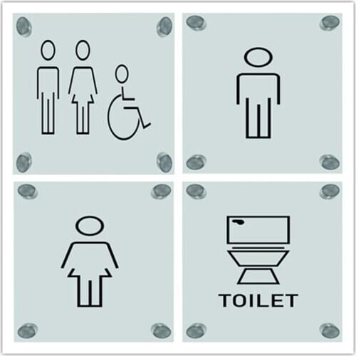 Viro Display OptiV Clear Acrylic Male Toilet Sign - 140 x 200mm
