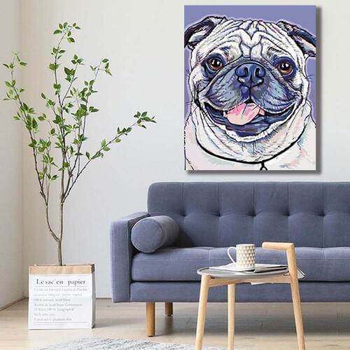 Paint by number art painting by numbers Hand drawn cute dog animal cat flower art deco painting decompression