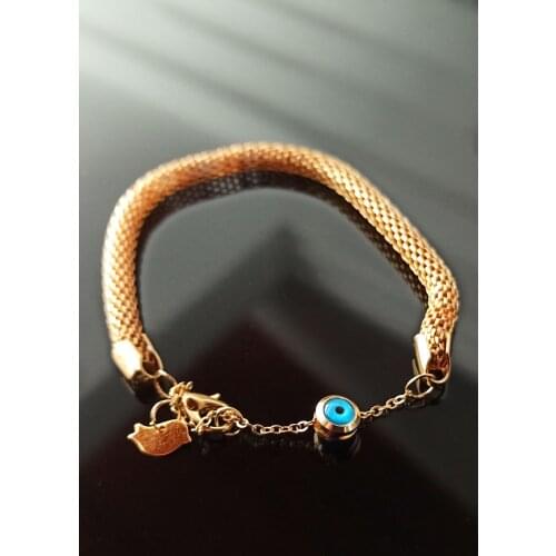 Luxury Classic Evil Eye Charm Bracelet for Women Shiny Princess Womens Gold Gold Plated Twist Model Gourmet Bracelet Jewellery