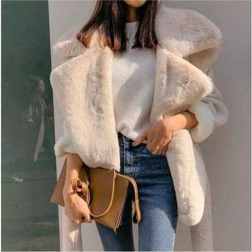 Faux fur Coats Women 2021 Winter Top Fashion FAUX Fur vest Elegant Thick Warm Outerwear Fake Fur Woman Jacket
