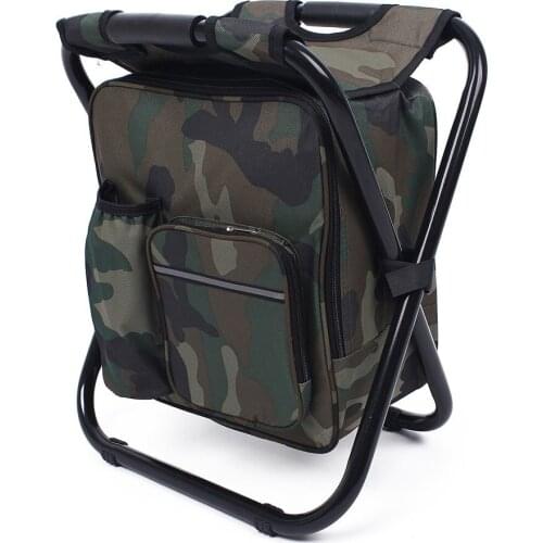 Outdoor Folding Backpack Fishing Chair Camping Stool Beach Chair Mountaineering Picnic Bag Mountaineering Seat Table Bbag