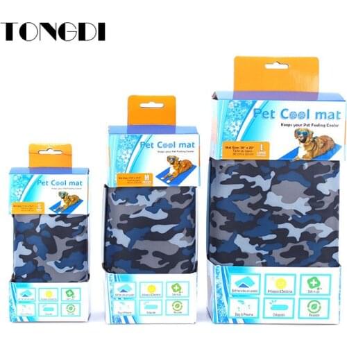 TONGDI Pet Cat Dogs Carpet Cool Mat Soft Cooling Eco-friendly Anti-Odor Summer Pad Rug For Blanket Sofa Breathable Bed Washable