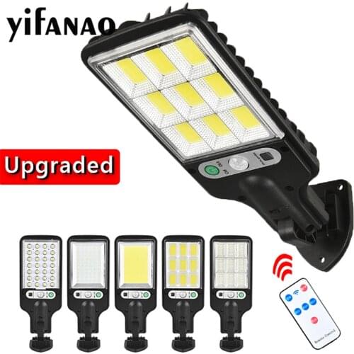 Upgrade Solar Street Lights Outdoor Solar Lamp With 3Light Mode Waterproof Motion Sensor Security Lighting for Garden Patio Yard