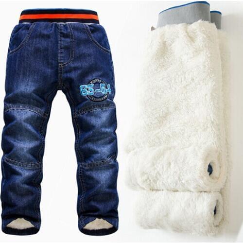 High quality thick winter warm cashmere childrens childrens pants for boys childrens pants children jeans SK076