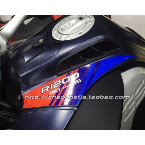 1pair Car Styling Vinyl Stickers Motorcycle Oil Tank Side Protector Decals for GS ADV R1200GS 30 YEARS