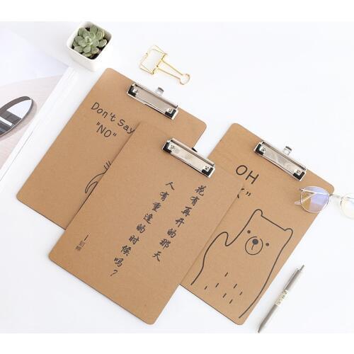 1pcs Cute Cartoon Creative Paper B5 Clips Schoolchildren Learning Writing pad Office File File folder