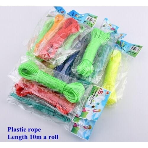 10m/Roll Colorfull Plastic Rope Home Clothesline Rope Tarpaulin Fixing shading Net Installation Lashing Ropes Send Random Color